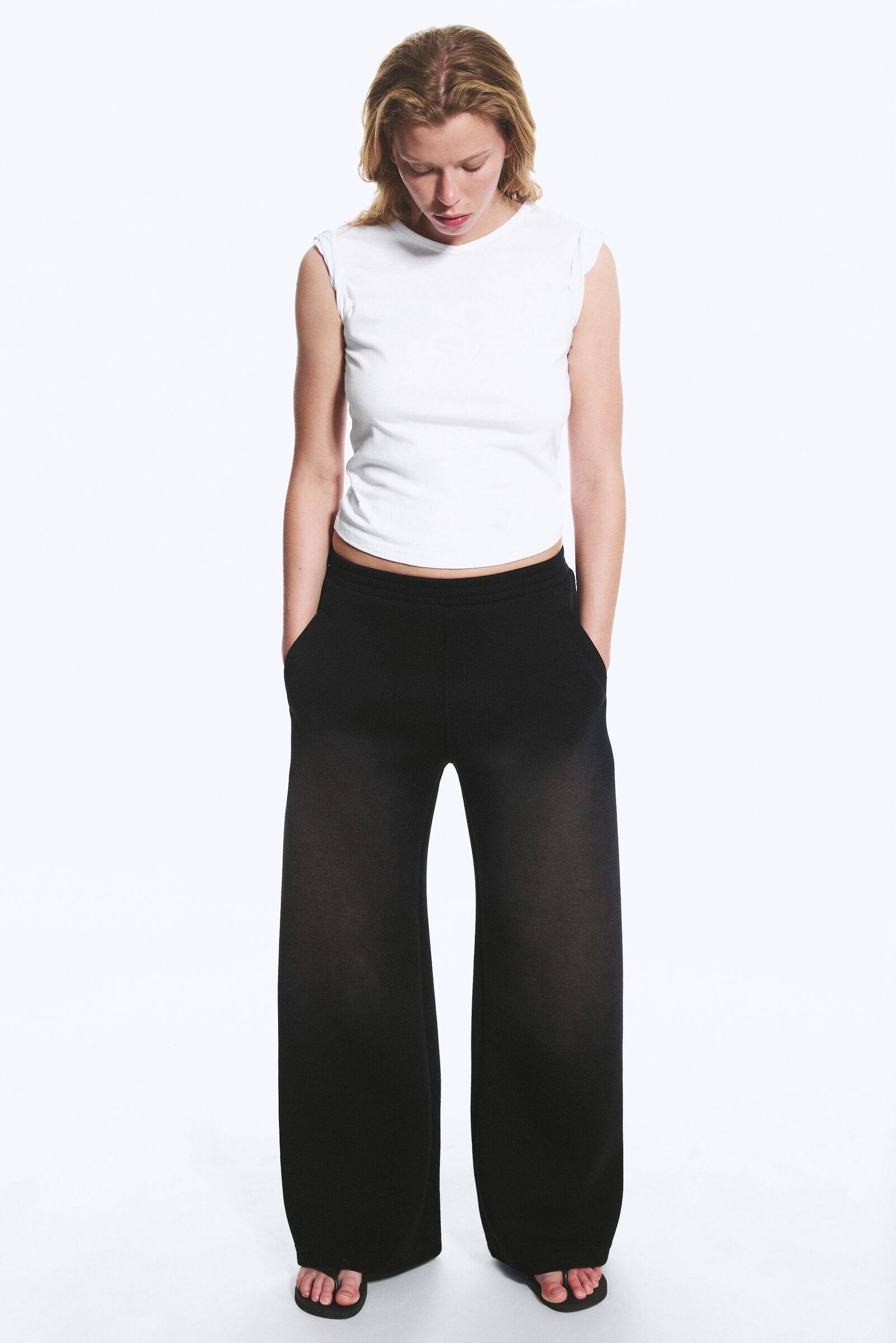 Washed Wide Leg Scuba Sweatpants