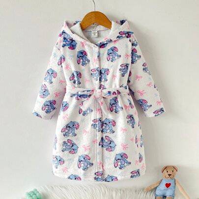 Ung flicka barn för unga flickor höst/vinter termofodrad förtjockad loungewear med sött tecknat tryck - Multifärgad (6Y,7Y,8Y,4Y,5Y,2-3Y)