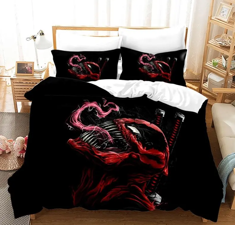 Påslakanset Deadpool i Venom-tema, 220 x 240 cm