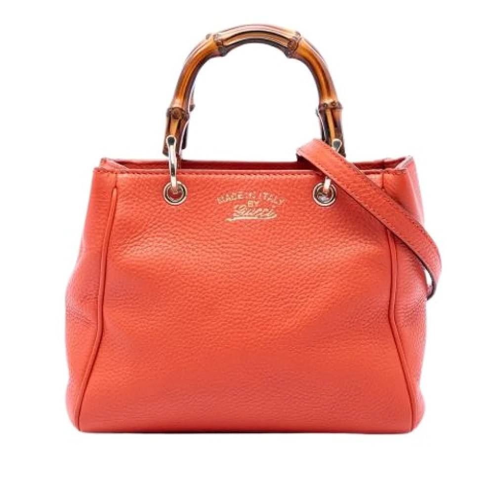 Gucci Vintage Pre-owned Bamboo Top Handle Satchel - Vintage - Dame - Orange - ONE SIZE - Uld