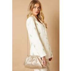 Liora Faux Leather Ruched Large Clutch Bag, Gold - One Size