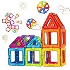 Jokooan Magnetiska Leksaker Barn (48 stycken), Magnetiska Byggblock Montessori Magnetiska Leksaker Pedagogiska Spel Present för Barn