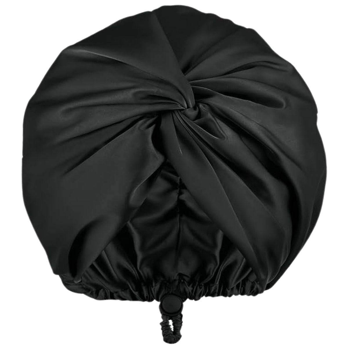 SOHO Silk Satin Turban Bonnet - Sort fra Stylemekka.dk, Dobbeltsidet satin, Unisex, Perfekt til natbrug og beauty-rutiner