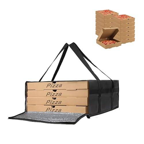 xocome Stor kylväska pizzaväska, vikbar isoleringsväska pizza, pizza leveransväska, termisk picknickväska, för camping picknick leverans av mat, (50 x 50 x 20,5 cm)