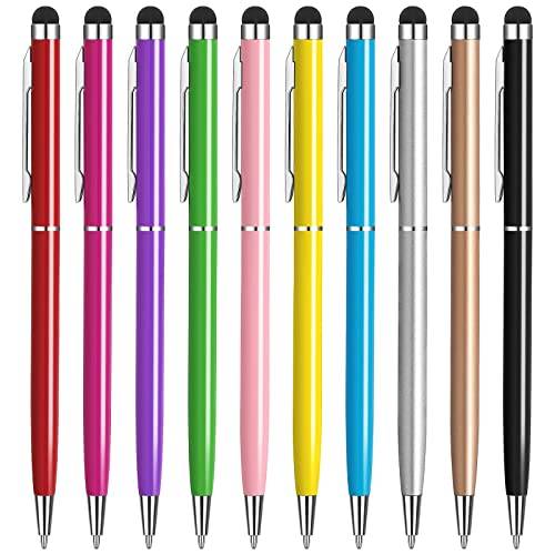 Surfplattepenna [10 färger] pekskärm Stylus Pen och svart bläckkulspetspenna 2-i-1 för alla mobiltelefoner surfplattor iPhone i-Pad Pro Air mini smartwatch Samsung Galaxy Microsoft Surface Google