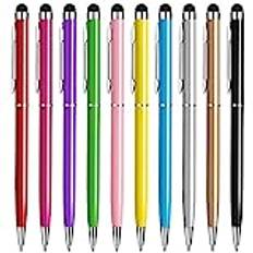 Surfplattepenna [10 färger] pekskärm Stylus Pen och svart bläckkulspetspenna 2-i-1 för alla mobiltelefoner surfplattor iPhone i-Pad Pro Air mini smartwatch Samsung Galaxy Microsoft Surface Google