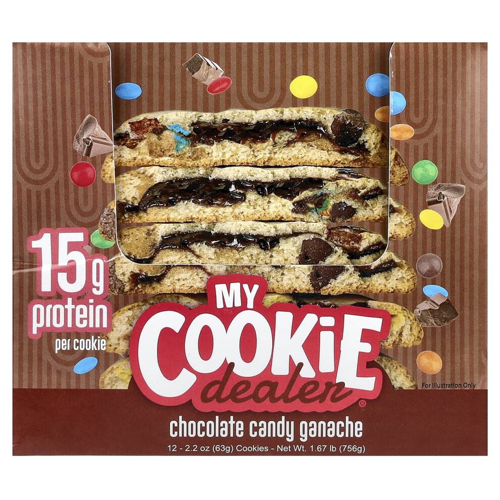My Cookie Dealer Protein, Protein Cookie, Chokladkaramell Ganache, 12 Cookies, 2,2 oz (63 g) Varje