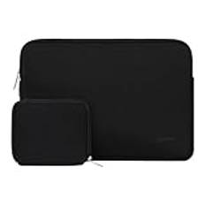 MOSISO Laptopfodral kompatibelt med HP Lenovo Dell ASUS Acer 14 tum, HP Stream 14, Dell Latitude 14/Inspiron 14, Lenovo IdeaPad 14, ASUS ZenBook 14, neoprenväska skydd med litet fodral, svart