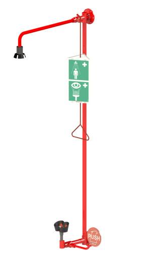 Vægmonteret kombinationsbruser med push arm