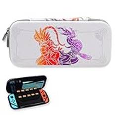 WUERKIYA Väska kompatibel med Switch och Switch OLED söt hård bärväska fodral skyddsfodral med förvaring för 10 spelkonsol och tillbehör