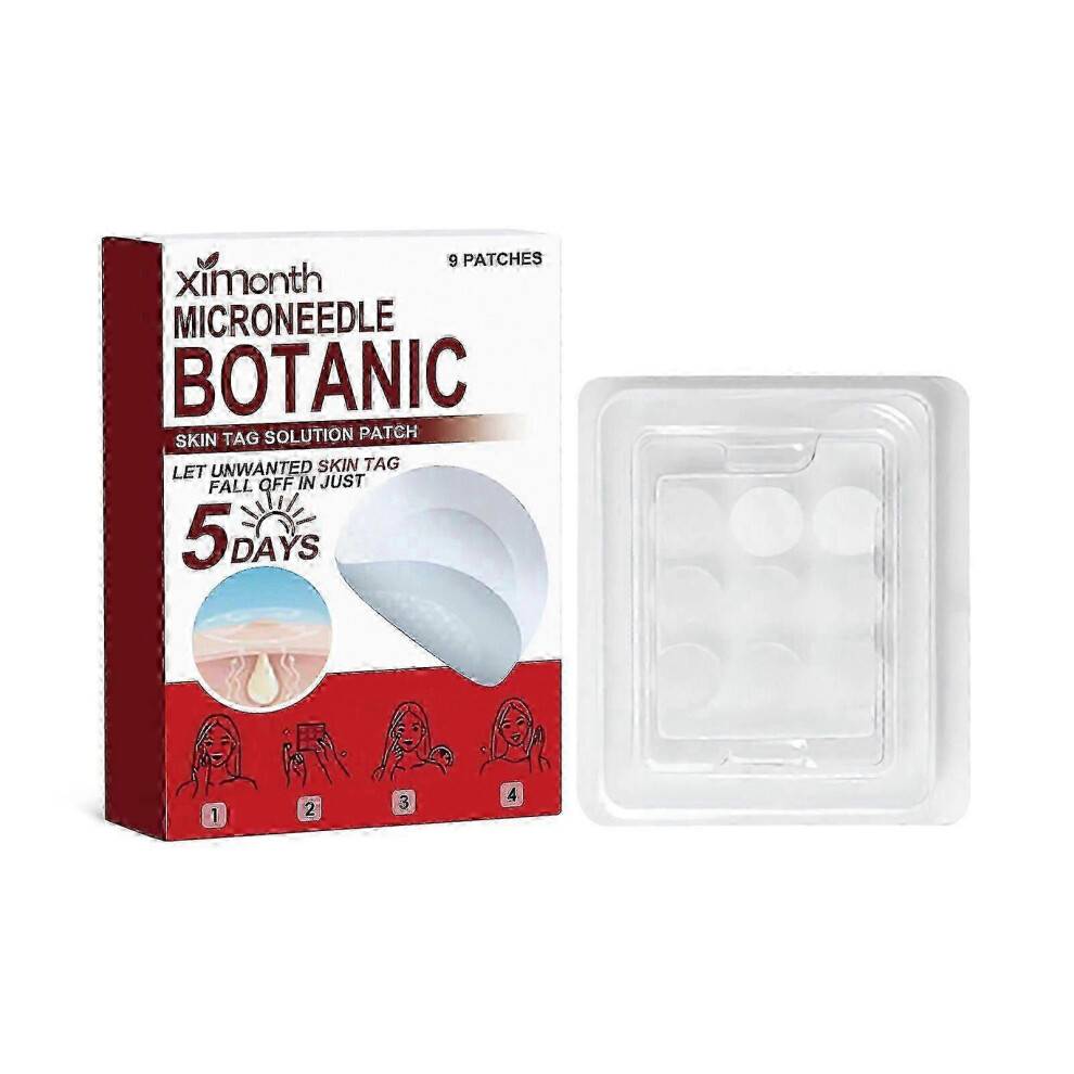 (1 Box) Microneedles Botanical Skin Appendage Removal Patch, Skin Patch for Skin Tag Removal, Micro Pimple Patch, Anti-Acne Plaster for All Skin Types