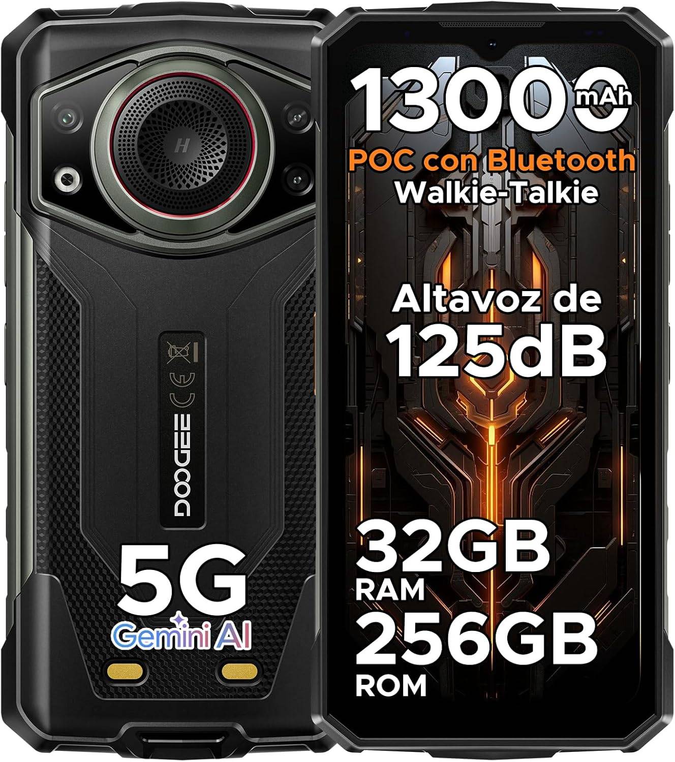 DOOGEE Fire7 Ultra 5G Cellphone 32GB+256GB 6.6 Display 64MP 13000mAh Android 15 Smartphone