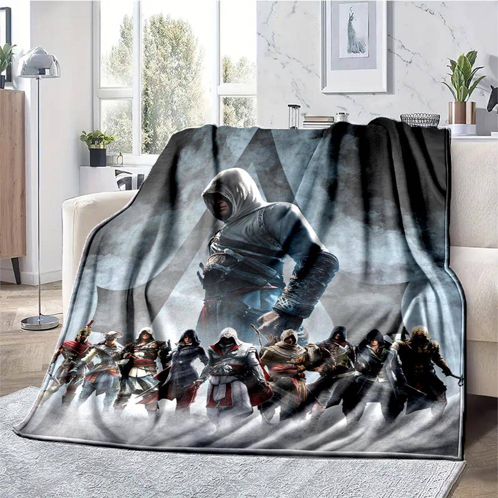 Assassin's Creed-tema Tryckt Filt - Perfekt för Soffa, Säng, Resor & Utomhusbruk | Maskintvättbar, Mysig & Hållbar.
