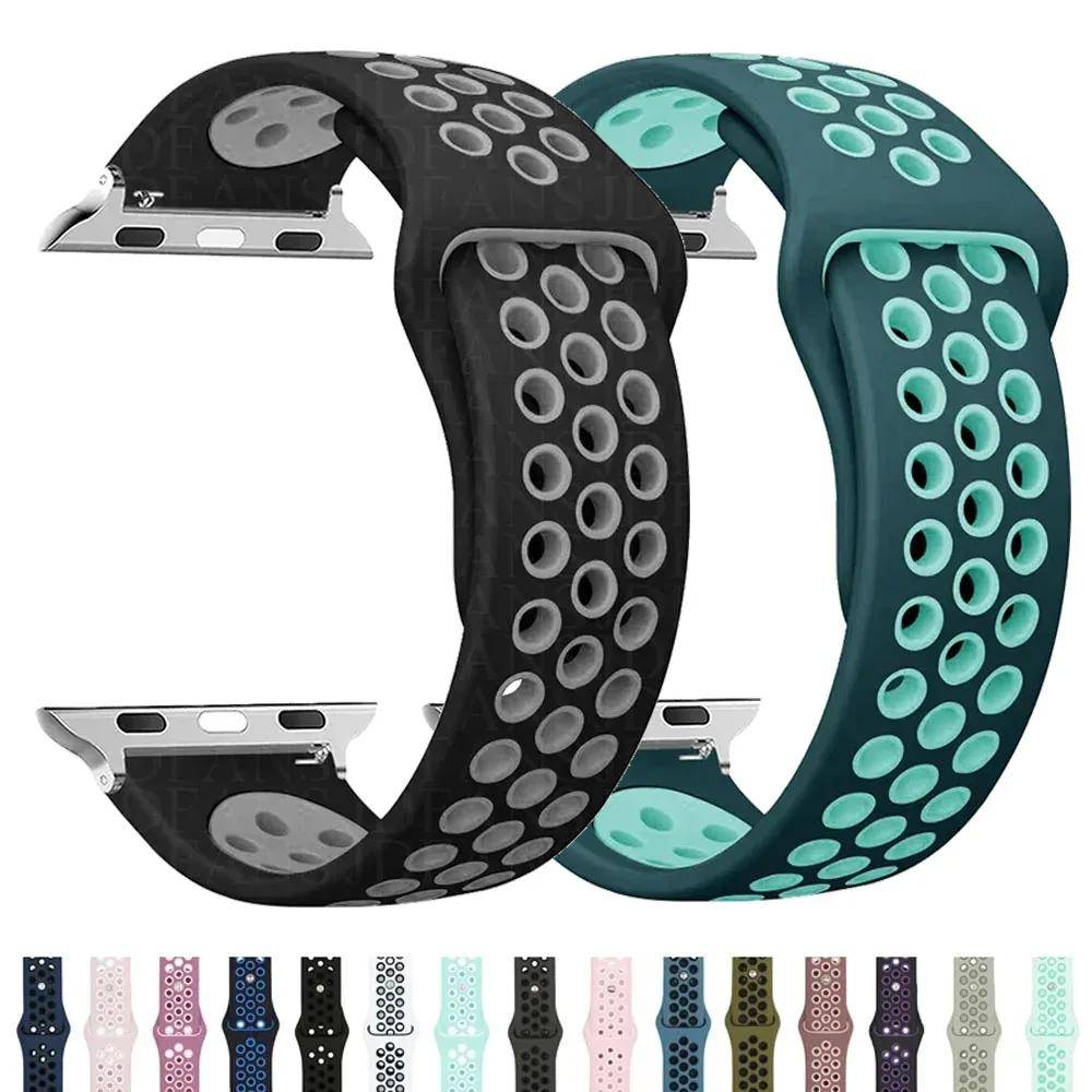 Sport loop-armband För apple watch-band Ultra 2 49mm 44mm 40mm 41mm 45mm 42mm 38mm Silikonarmband iwatch serie 9-8-7 6 5 4 SE