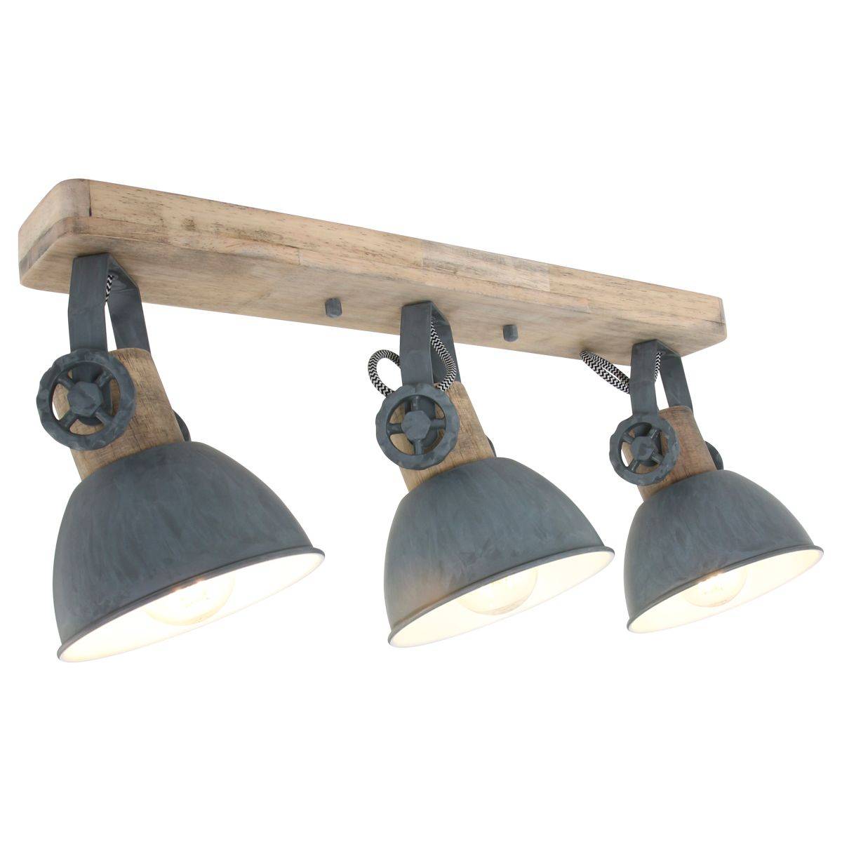 Bates - spotlampe med tre skærme i fem forskellige finish Metal - grå