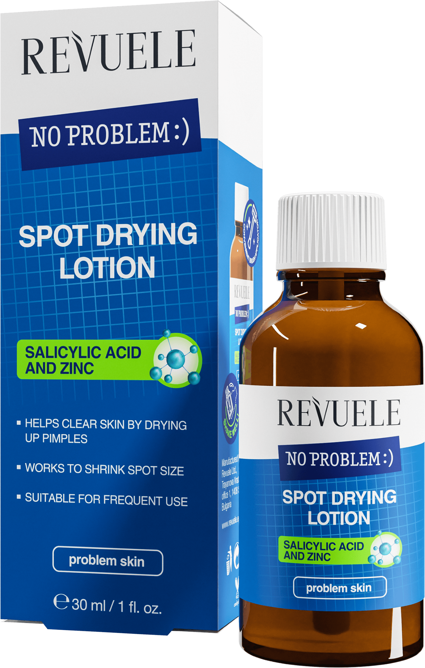 Revuele No Problem Spot Drying Lotion Salicylic Acid And Zinc 30 ml