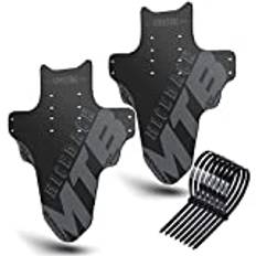 NICEDACK stänkskärmar mountainbike, 2 stycken mudguard Fit 50–29 cm MTB-stänkskydd fram och bak kompatibel cykel stänkskydd, grå