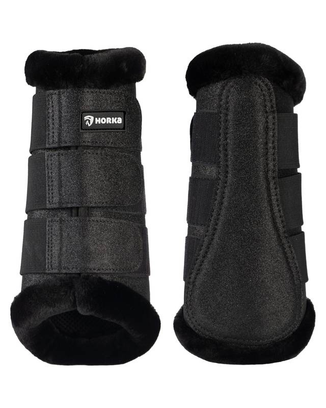Horka Brushing Boots Glitter Faux Fur Svart