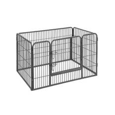 Hvalpekagegård Heavy Duty Play Whelping Pen 4 dele Grå 122 x 70 x 80 cm PPK74G
