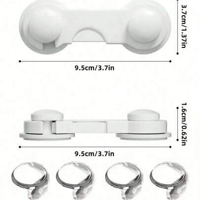 5 st 3,7 tum * 1,37 tum babylådlås, skåpdörrslås för kylskåp, runda hörnlås, klämskydd för småbarn, fallskydd - Vitt (Multi-size)