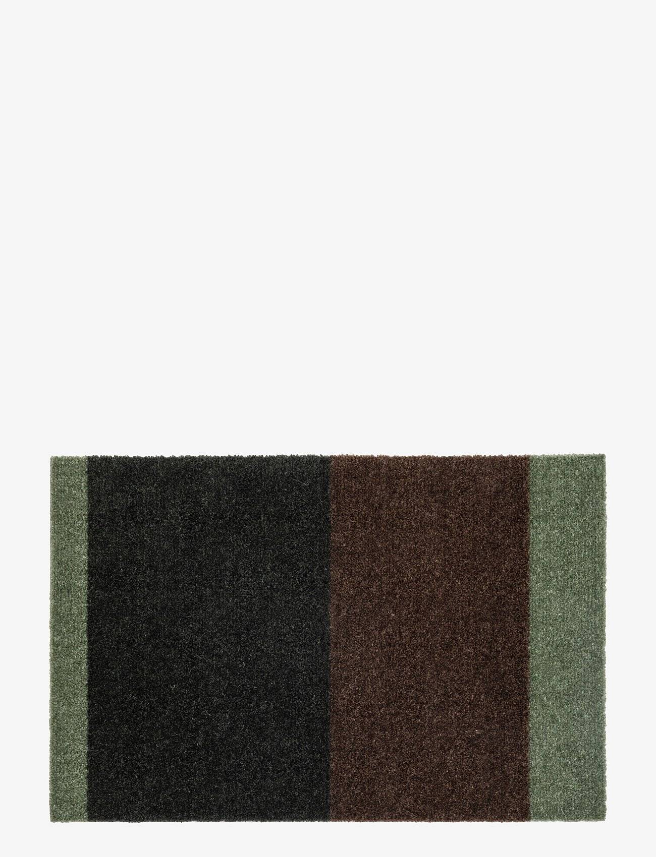 TICA COPENHAGEN Floormat, Stripes, Dusty Green/Brown, 40X60X0,7 | Khaki green | 40X60X0.7 cm