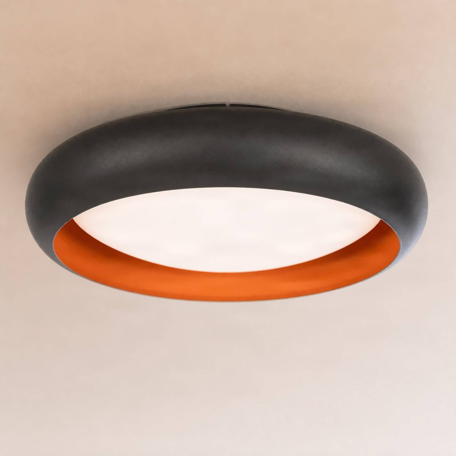 Loftlampe Lindby, Serava, dæmpbar, Sort, Stue, Plastik