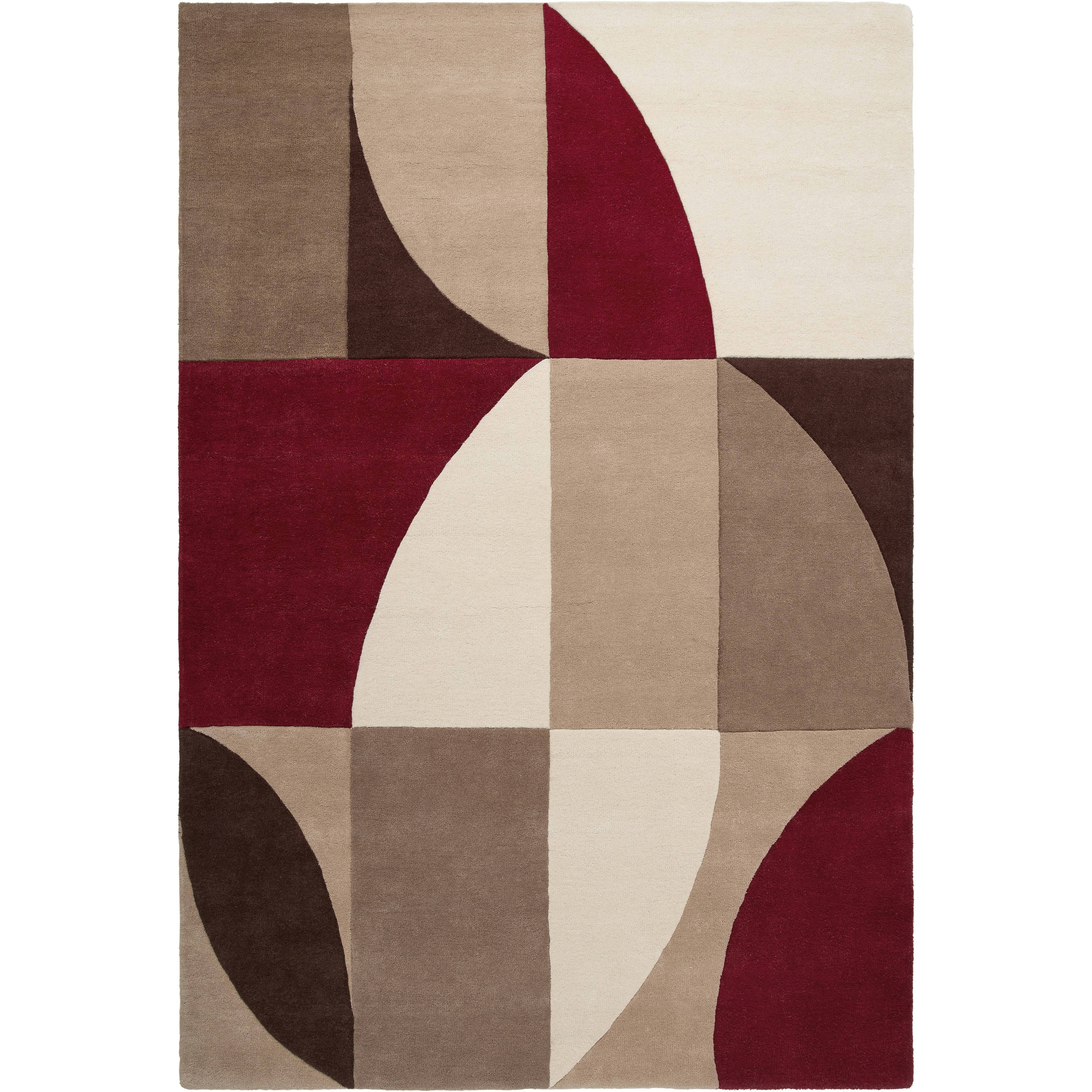 Decotique Window gulvtæppe 180x270 Cm Bourgogne - Mønstrede tæpper Uld Burgundy - WINEREDWIND180X270