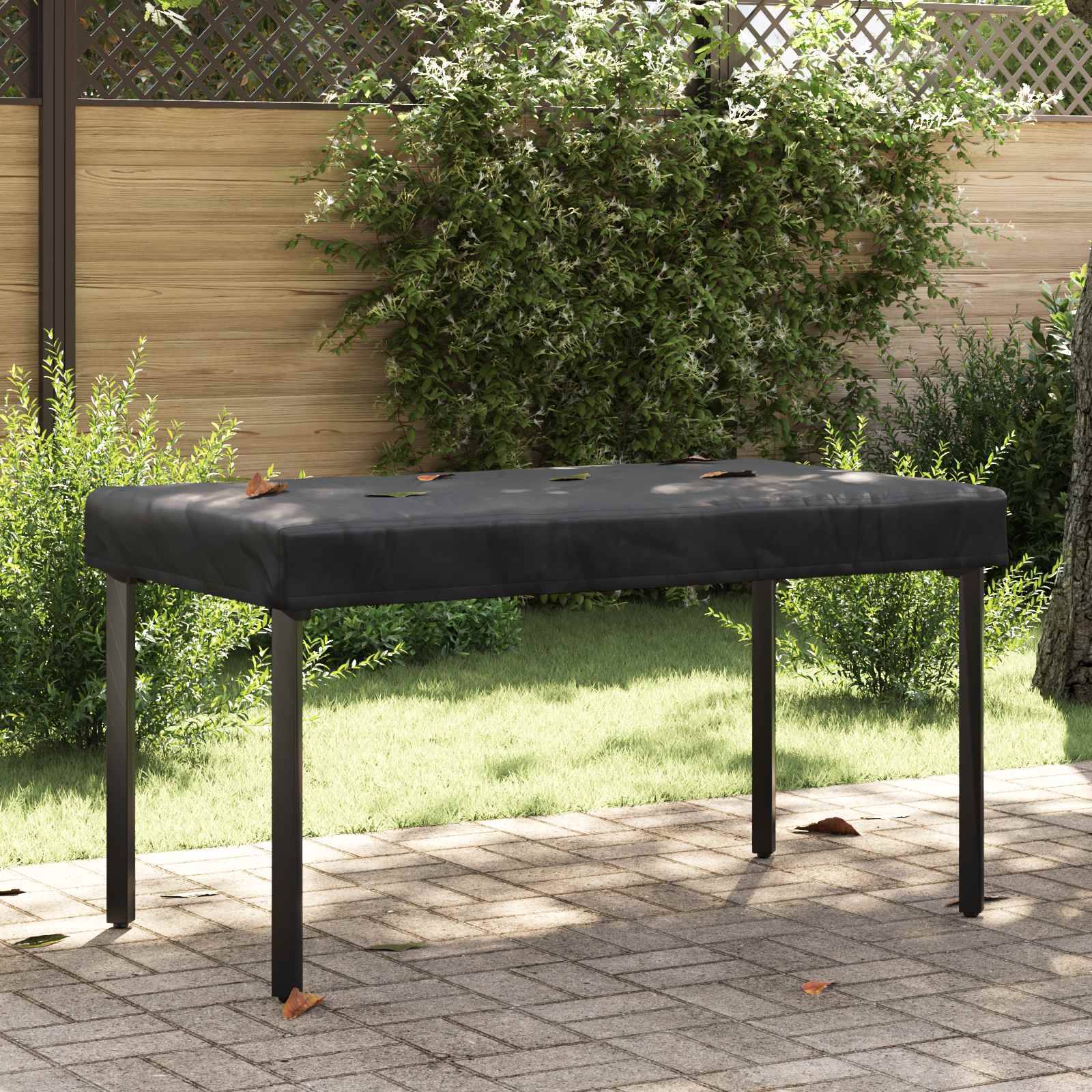 vidaXL Bordskydd Enfärgad Svart 122 x 72 x 15 cm tyg