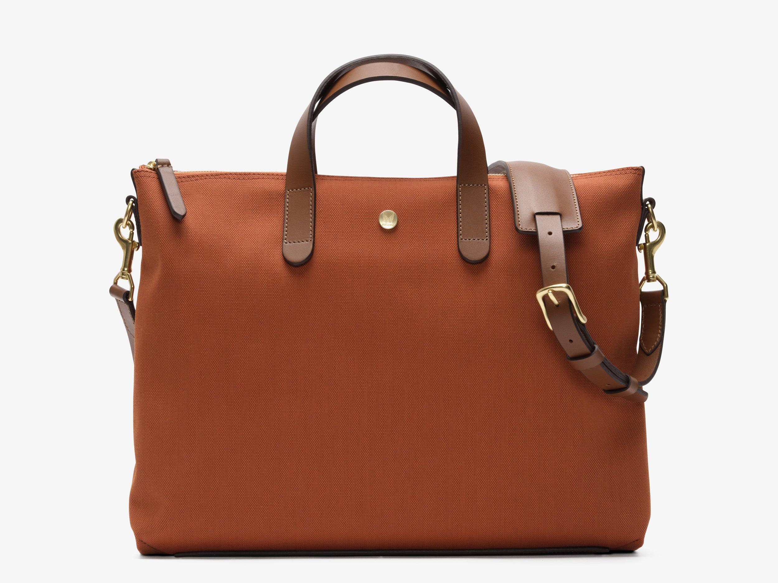 M/S Brief – Terracotta/Cuoio - 80% cotton & nylon canvas / 20% full-grain bridle leather / Terracotta Canvas / 4202.92
