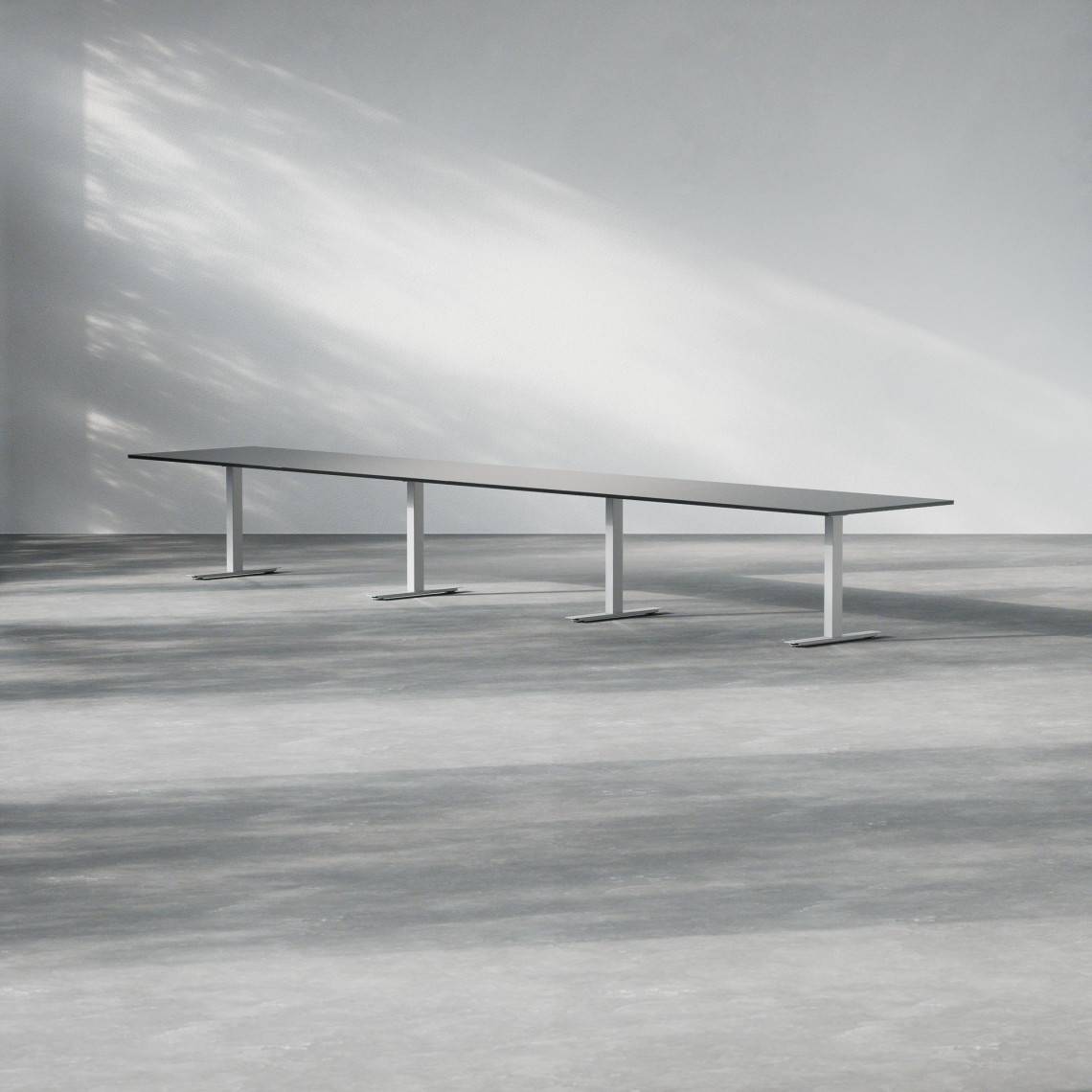 Konferensbord Modul, Storlek 560 cm, Färg Svart, Ben Silver