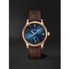 H. Moser & Cie. - Endeavour Perpetual Calendar Hand-Wound 40.8mm 18-Karat Rose Gold and Leather Watch, Ref. No. 1341-0110 - Men - Blue