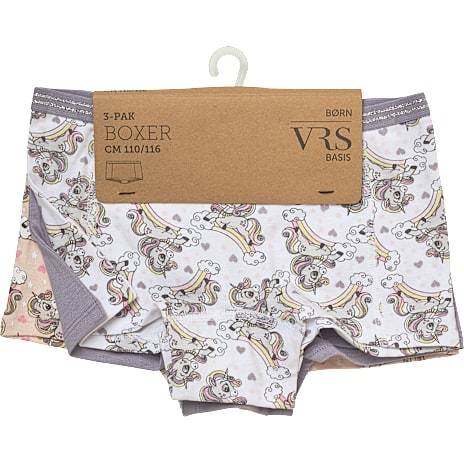VRS børne 3-pak hipster str. 110/116 - lilla/hvid/rosa