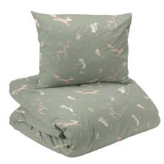 Stampe Grön Söta Djur Barn Bäddset Enkeltäcke 150x210 Redlunds