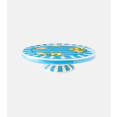 Dolce&Gabbana Casa Taormina striped ceramic cake stand - blue - One Size