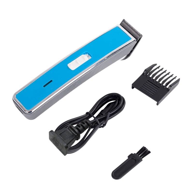 Hårklippare laddad elektrisk push-clipper frisör hushålls mini frisör rakapparat skägg skärmaskin eu plug - Blå