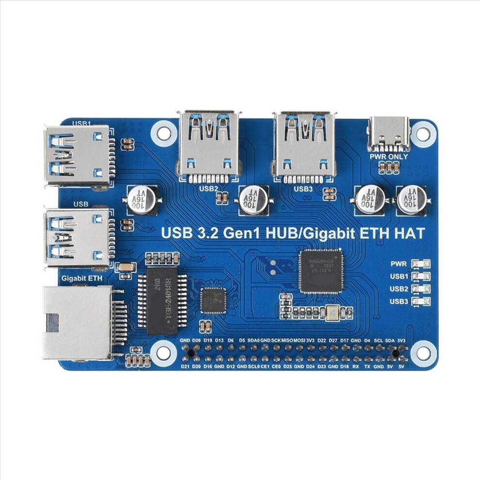 HUB 3 X USB 3.2 Gen1 1 X Gigabit Ethernet, HUB Splitter ETH
