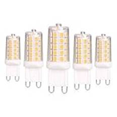 Dimbar G9 LED-lampa, (motsvarar 40 W) 2700 K, varmvit, energibesparande, G9-lock för ljuskronor, bordslampor, husbilslampor, 5-pack