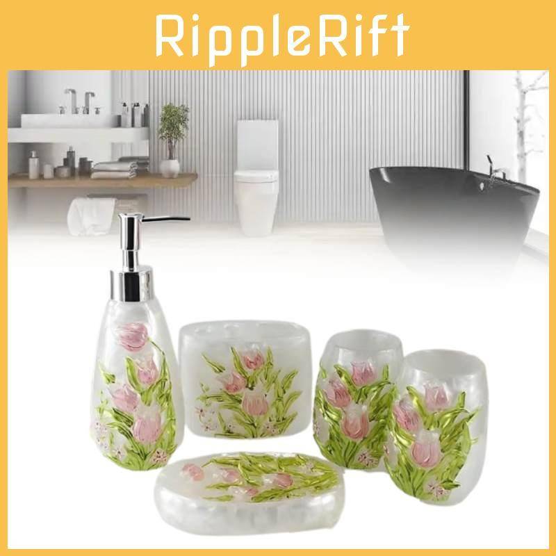 Högklassig set med dispenser och lotionflaska med pump för hemmabruk och förvaring av skumsåpa beige