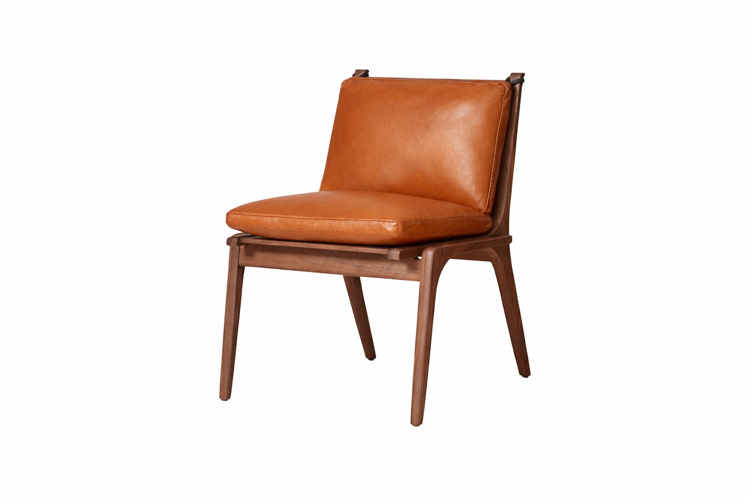 Rén spisebordsstol, valnød, hynder m. cognac læder - Jacobsen Plus