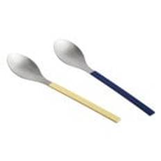 MVS serving spoon, set of 2, dark blue and yellow