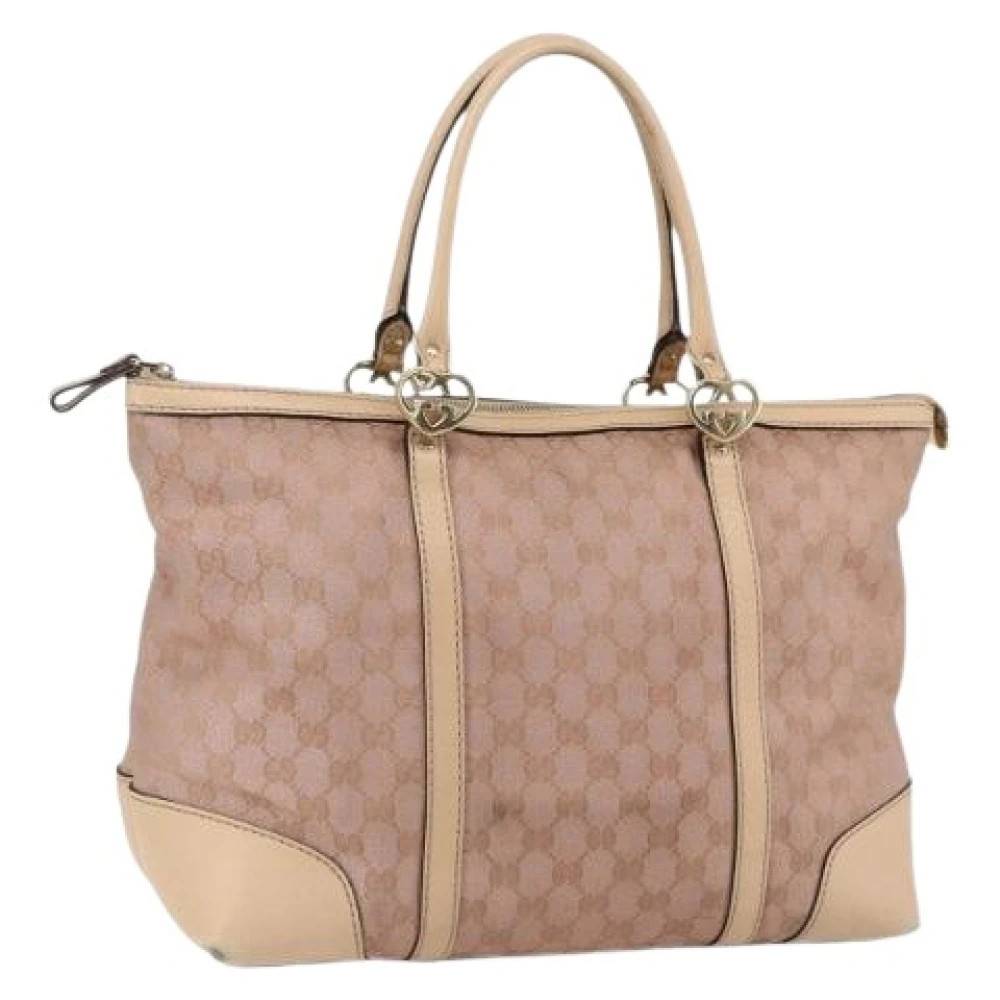 Gucci Vintage Pre-owned Vintage Canvas Håndtaske - Vintage - Dame - Lyserød - ONE SIZE - Tyl