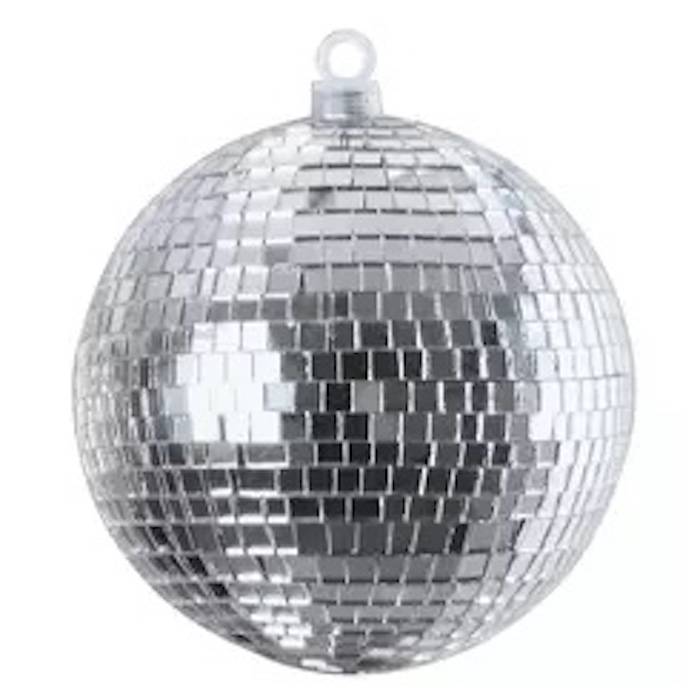 Discokula silver 8 cm - inkl upphängningskrok
