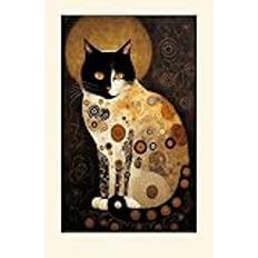 Berömd Gustav Klimt Affisch Gustav Klimt Canvasmålning Modern Väggkonst《Katten》Aniaml Bild Gustav Klimt Utskrifter För Heminredning 50x70cm Oinramad