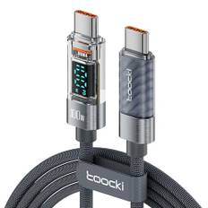toocki 100 W USB C till USB C-kabel, 2 m snabbladdningskabel, laddningskabel med LED-skärm, nylon USB C-kabel PD QC5.0 för MacBook Pro Air iPad Pro Air Galaxy S24 S23 Pixel