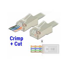 RJ45 crimp+cut Modulär kontakt - Solid/mjuk Cat 6 STP - 20 st.