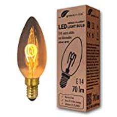 greenandco® LED vintage glödtråd glödlampa silvergrå ersätter 8W E14 C35 2W 70lm 1800K (extra varm vit) 360° 230V glaslampa, inte dimbar