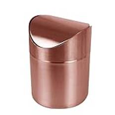 Small Garbage Can, Swing Lid Trash Can, Stainless Steel Garbage Bin, 1.5l Wastebasket, Food Waste Bin, Small Waste Bin, Tabletop Trash Can, Countertop Garbage Bin, Kitchen Wastebasket