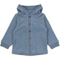 Mikk-Line Bomuld Fleece Cardigan med hætte - FADEDDENIM