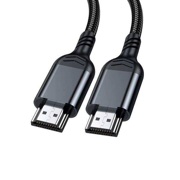 HDMI 2.1-kabel 8K 240Hz för spel och hemmabio, kompatibel med PS5, PS4, Switch, Xbox, nylonflätad, syrefri koppar, HDR Black 1.8m