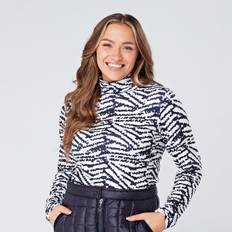 Swing Out Sister Ladies Soft-Stretch Zebra Print Golf Roll Neck Top - Medium